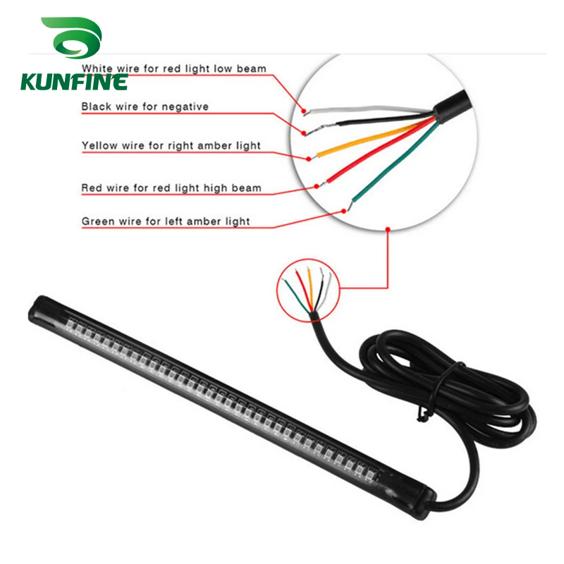 KUNFINE 4PCS Universal Motorcycle LED Turn Signal Indicators light Blinkers Flexible Bendable Amber Light 3 (8) K(1)