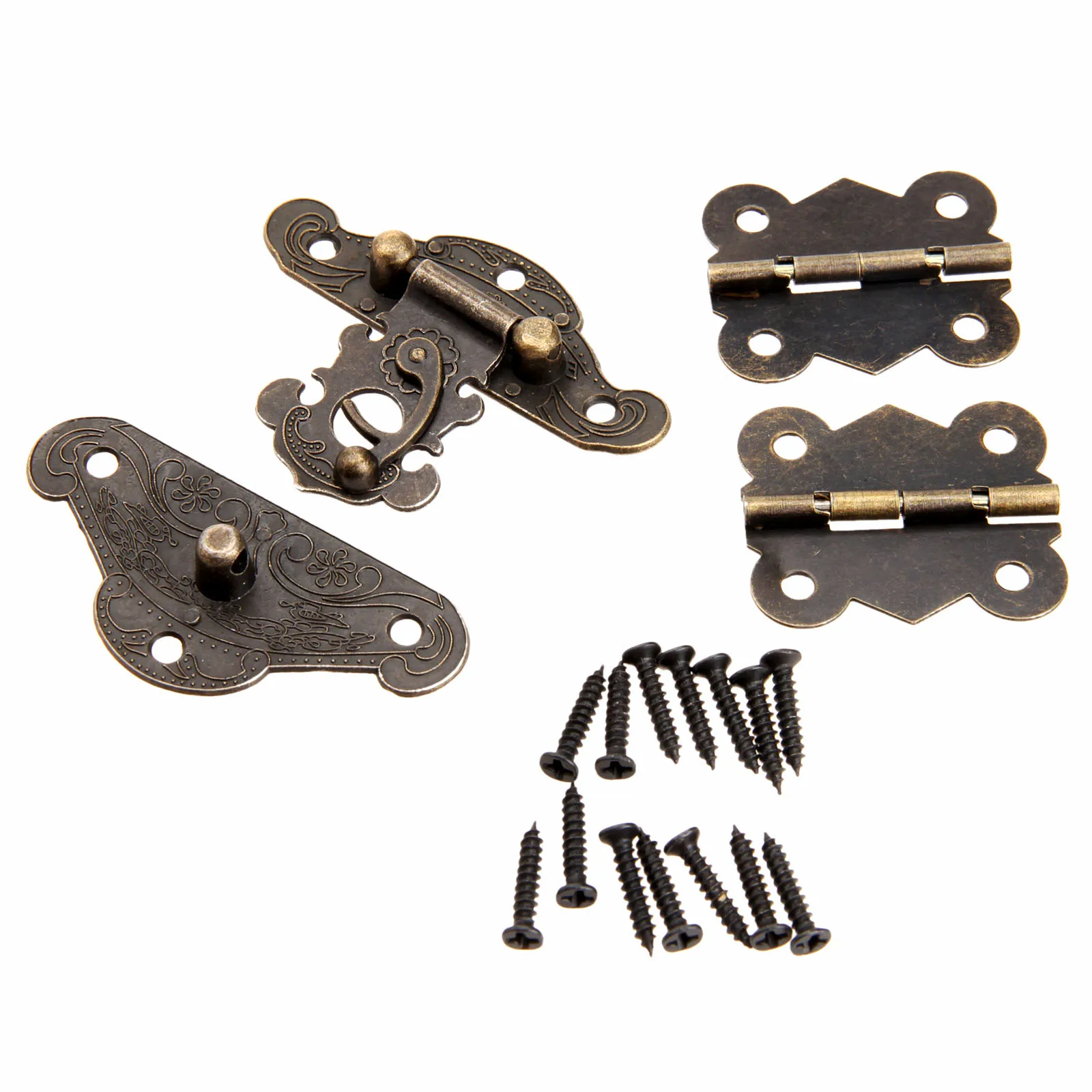 1Pc Antique Bronze Jewelry Wooden Box Lock Case Toggle Hasp Latch with 2Pcs Cabinet Hinges Iron Vintage Furniture Hardware
1Pc Antique Bronze Jewelry Wooden Box Lock Case Toggle Hasp Latch with 2Pcs Cabinet Hinges Iron Vintage Furniture Hardware