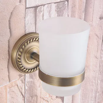 Antique Brass Single Toothbrush Holder With Scrub Glass Cup Wall Mounted Bathroom Accessories aba263
Antique Brass Single Toothbrush Holder With Scrub Glass Cup Wall Mounted Bathroom Accessories aba263