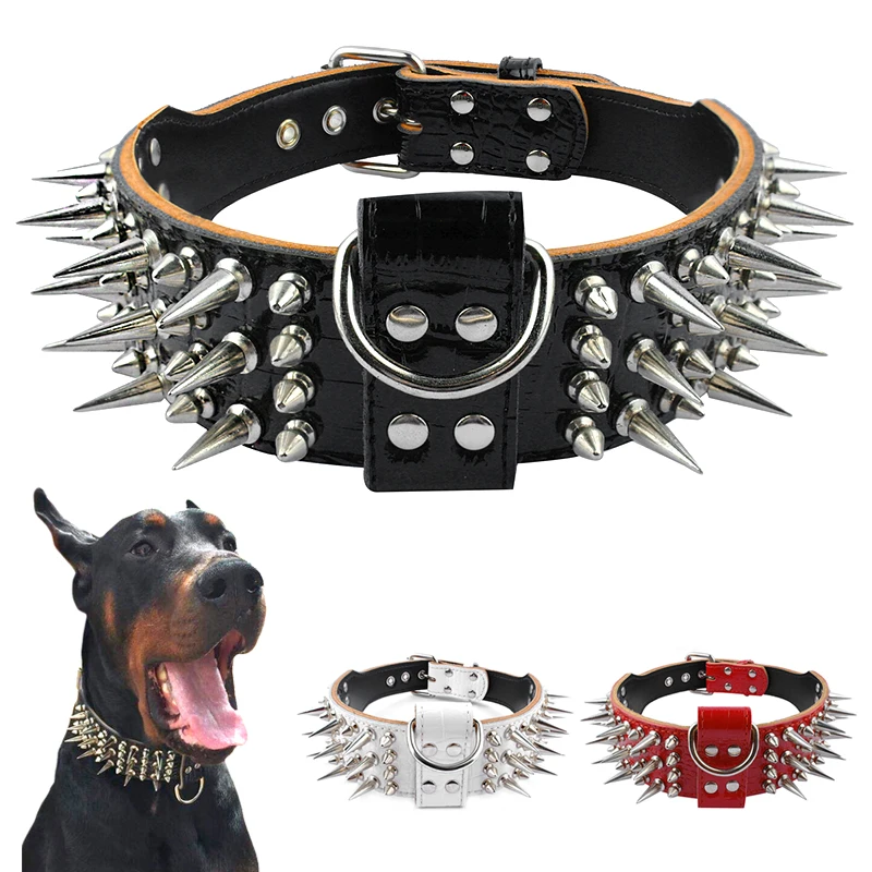 2.0" Wide Luxurious Leather Dog Collar Sharp Spike Studded Dog Collars for Rottweiler Pitbull Large X-Large Training Dogs
2.0" Wide Luxurious Leather Dog Collar Sharp Spike Studded Dog Collars for Rottweiler Pitbull Large X-Large Training Dogs