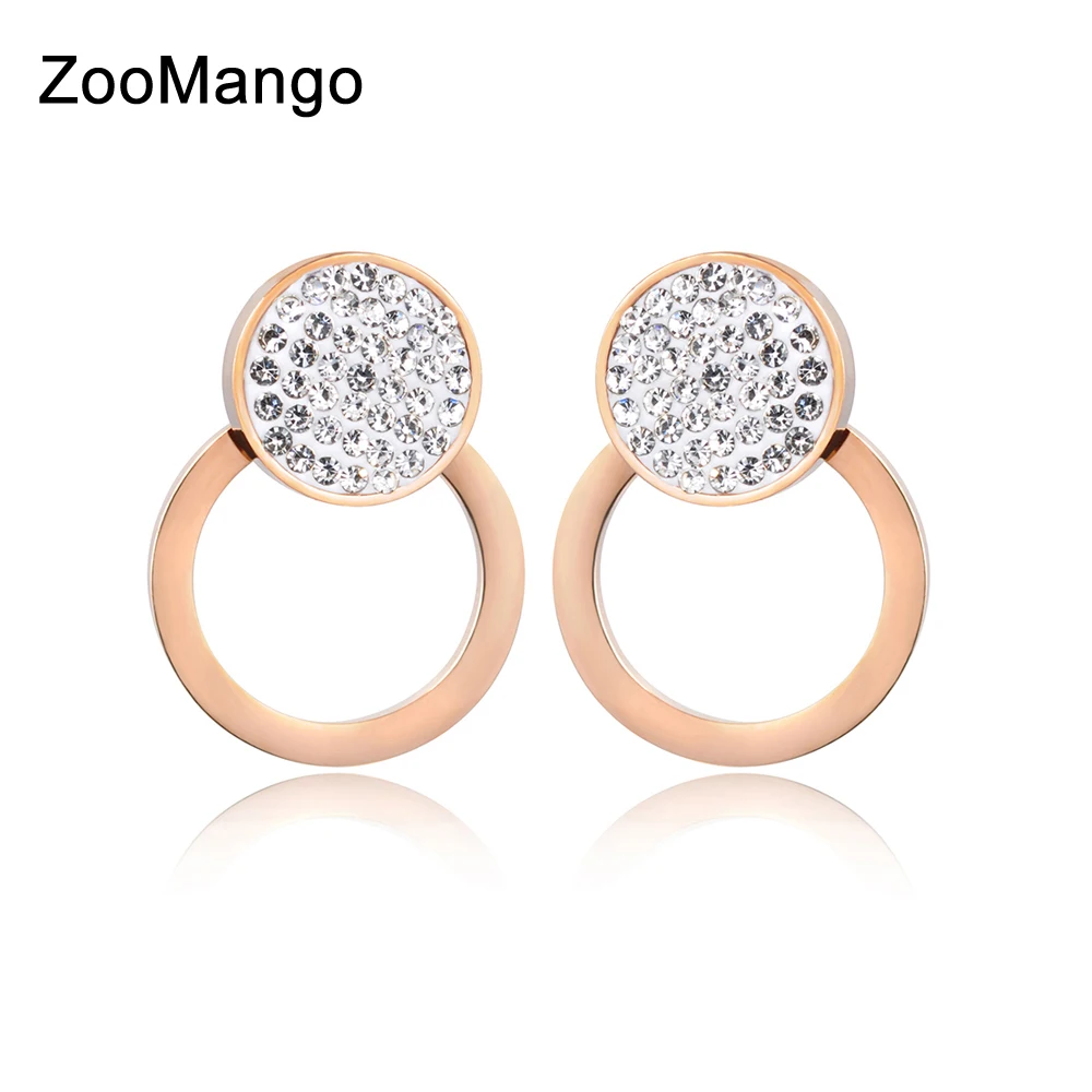 ZooMango Black & White Rhinestone Double Circle Earrings For Women Titanium Steel Bridal Sets Wedding Earrings Jewelry ZE18015
ZooMango Black & White Rhinestone Double Circle Earrings For Women Titanium Steel Bridal Sets Wedding Earrings Jewelry ZE18015