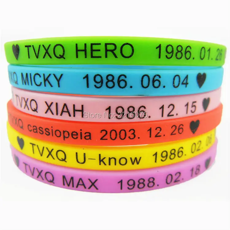 300 шт. силиконовые браслеты TVXQ DBSK Tohoshinki резиновые Бесплатная доставка DHL express |