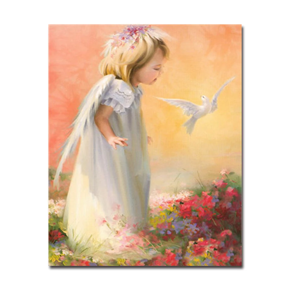 DIY Digit Oil Painting By Numbers Kits Colors Drawing Handpainted Little Angel Girl Dove Canvas Pictures Wall Art As Home Decor
DIY Digit Oil Painting By Numbers Kits Colors Drawing Handpainted Little Angel Girl Dove Canvas Pictures Wall Art As Home Decor