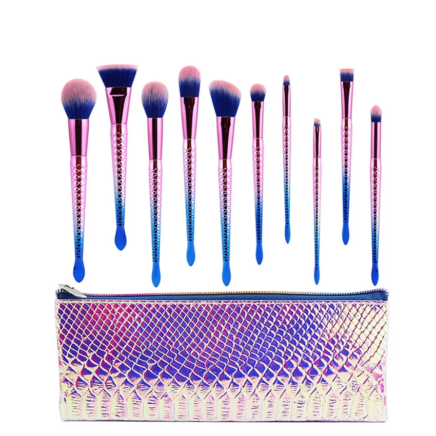 Luxury Quality 10PCS Mermaid Makeup Brushes Set Foundation Powder Eyeshadow Eye Brow Cosmetic Beauty Brush with Bag
Luxury Quality 10PCS Mermaid Makeup Brushes Set Foundation Powder Eyeshadow Eye Brow Cosmetic Beauty Brush with Bag
