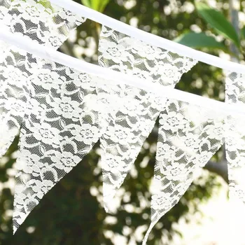 1 Pc 2.9m White Lace Cotton Fabric Bunting Pennant Flag Banner Garland Wedding Birthday Baby Show Party Decorative Accessory
1 Pc 2.9m White Lace Cotton Fabric Bunting Pennant Flag Banner Garland Wedding Birthday Baby Show Party Decorative Accessory