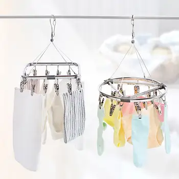 18 Clips Stainless Steel Baby Clothes Hanger Socks Panties Underwear Ties Scarf Windproof Drying Racks Useful Drying Shelf
18 Clips Stainless Steel Baby Clothes Hanger Socks Panties Underwear Ties Scarf Windproof Drying Racks Useful Drying Shelf