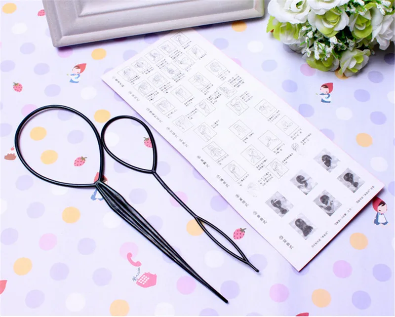 2 pcs Plastic Loop Styling Tools Black Tail Clip Hair Braid Maker Ponytail Creator Styling Tool
2 pcs Plastic Loop Styling Tools Black Tail Clip Hair Braid Maker Ponytail Creator Styling Tool