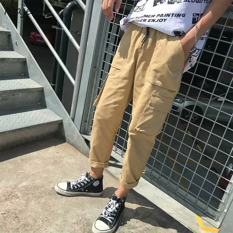 Pants Men Solid Simple All-match Drawstring Pockets Leisure Cargo Pant Mens Korean Style Ulzzang Students Autumn Daily Trousers
Pants Men Solid Simple All-match Drawstring Pockets Leisure Cargo Pant Mens Korean Style Ulzzang Students Autumn Daily Trousers