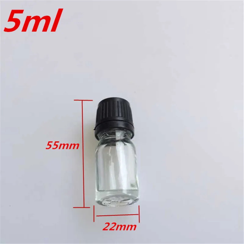 10 pcs 22x55 mm Transparent Glass Bottles With Black Plastic Safety Screw Cap&Plugs DIY 5 ml Empty Essential Oil Bottles
10 pcs 22x55 mm Transparent Glass Bottles With Black Plastic Safety Screw Cap&Plugs DIY 5 ml Empty Essential Oil Bottles