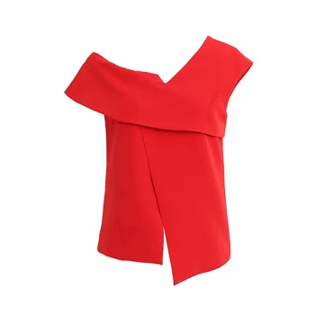 New Europe irregular summer coat Strapless design three-dimensional cut short sleeved shirt woman
New Europe irregular summer coat Strapless design three-dimensional cut short sleeved shirt woman