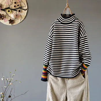 2019 winter new turtleneck women sweaters and pullovers striped knitted slim elegant lady pulls outwear coat tops
2019 winter new turtleneck women sweaters and pullovers striped knitted slim elegant lady pulls outwear coat tops