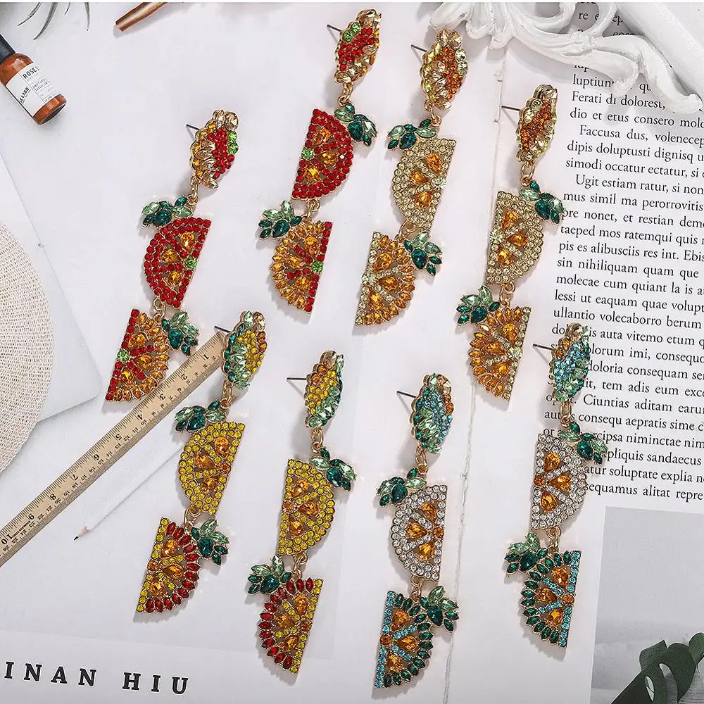 Girlgo Fruit Drill Colorful Long Drop Dangle Earrings Women Pendent Statement Fashion Party Gifts Earrings Jewelry Wholesale 
Girlgo Fruit Drill Colorful Long Drop Dangle Earrings Women Pendent Statement Fashion Party Gifts Earrings Jewelry Wholesale