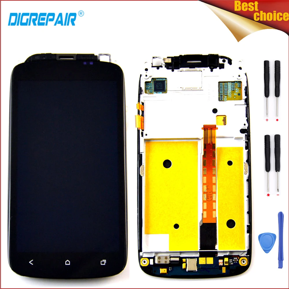 Black For HTC ONE S Smartphone LCD Display Touch Screen Digitizer Assembly Repair Replacement Parts With Repair Tools With Frame
Black For HTC ONE S Smartphone LCD Display Touch Screen Digitizer Assembly Repair Replacement Parts With Repair Tools With Frame