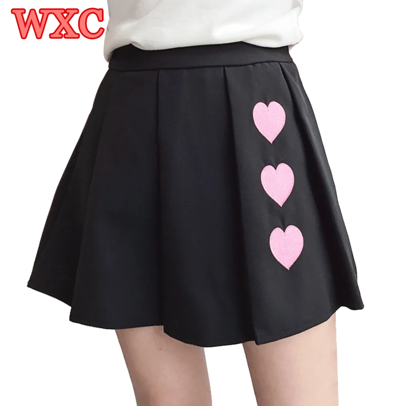 Summer Women Mini Skirt Harajuku Lovely Heart Embroidered Pleated Skirts Lolita Mori Girl Sweet High Waist Skirt With Shorts WXC
Summer Women Mini Skirt Harajuku Lovely Heart Embroidered Pleated Skirts Lolita Mori Girl Sweet High Waist Skirt With Shorts WXC