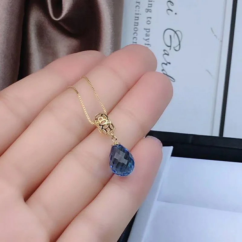 Video! dark blue topaz pendants 18K yellow gold Exquisite fine jewelry for women party natural gemstone
Video! dark blue topaz pendants 18K yellow gold Exquisite fine jewelry for women party natural gemstone