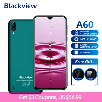 Blackview A60 Smartphone 4080mAh 19:9 6.1 Inch Android 8.1 1GB RAM 16GB ROM Dual Sim Quad Core 13MP+5MP Camera 3G Mobile Phone
Blackview A60 Smartphone 4080mAh 19:9 6.1 Inch Android 8.1 1GB RAM 16GB ROM Dual Sim Quad Core 13MP+5MP Camera 3G Mobile Phone