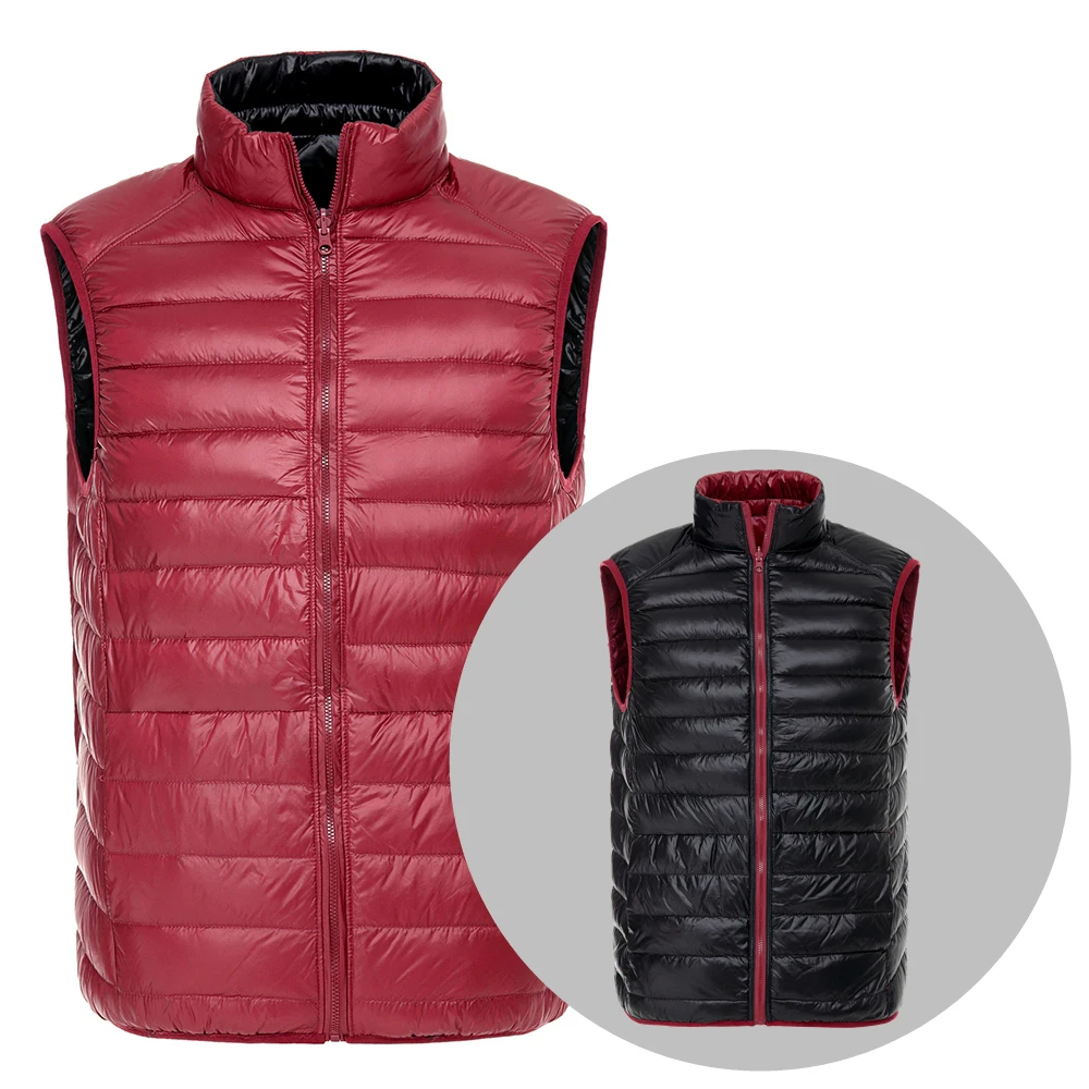 New Autumn Winter Double Side Sleeveless Jacket Men Winter Ultra Light White Duck Down Vest Reversible Windproof Warm Waistcoat
New Autumn Winter Double Side Sleeveless Jacket Men Winter Ultra Light White Duck Down Vest Reversible Windproof Warm Waistcoat