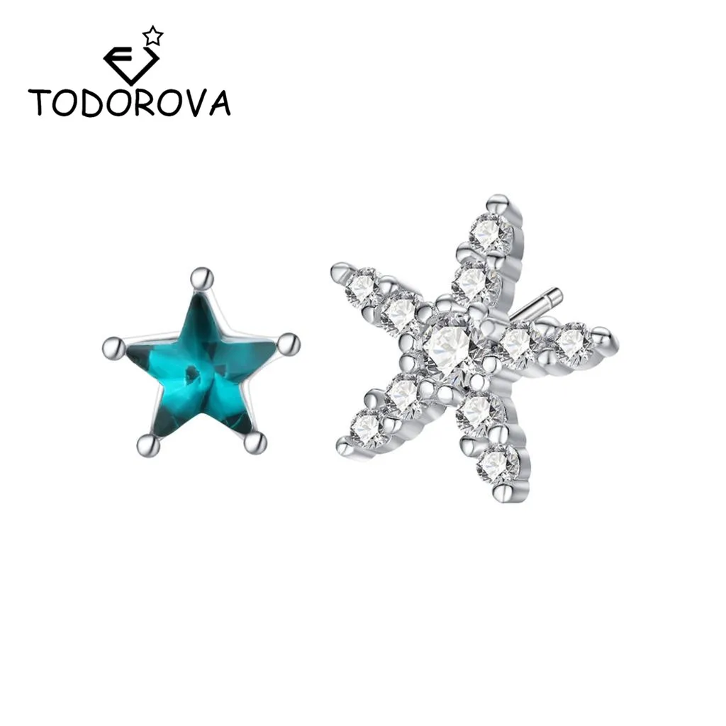Todorova Delicate Cubic Zirconia Star Earrings for Women 925 Sterling Silver Blue Crystal Stud Earrings Romantic Lady Jewelry
Todorova Delicate Cubic Zirconia Star Earrings for Women 925 Sterling Silver Blue Crystal Stud Earrings Romantic Lady Jewelry