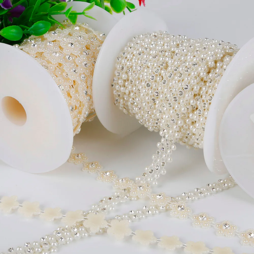 ABS Imitation Pearl Beads Chain With Rhinestone Garland Flatback Beads For Jewelry Making DIY Needlework Accessories
ABS Imitation Pearl Beads Chain With Rhinestone Garland Flatback Beads For Jewelry Making DIY Needlework Accessories