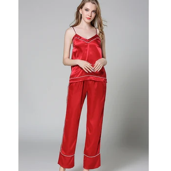 VVUES Sleepwear Women Pajamas Sets Sexy Straps Vest Pajamas Sleepwear Kit Nightwear Faux Silk Smooth Soft M-XL Soft Comfortabl2
VVUES Sleepwear Women Pajamas Sets Sexy Straps Vest Pajamas Sleepwear Kit Nightwear Faux Silk Smooth Soft M-XL Soft Comfortabl2