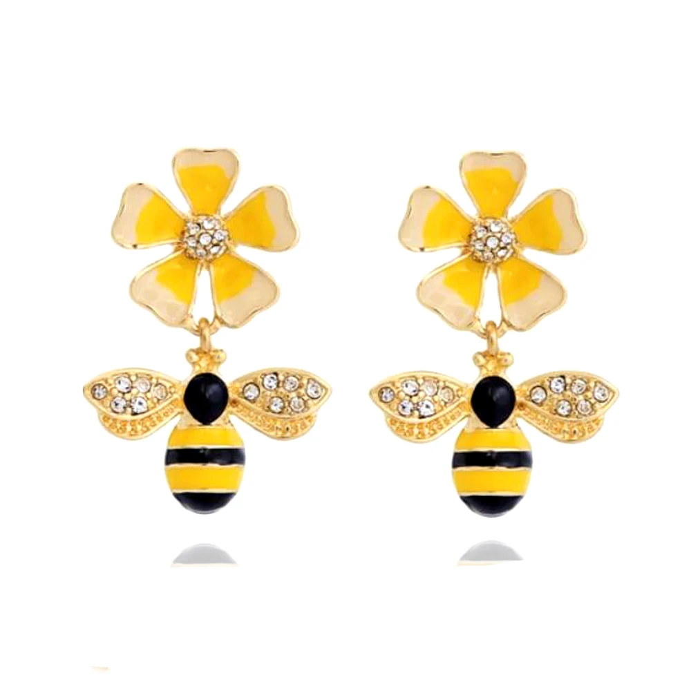 CSxjd Bee flower earrings female silver Ear stick 925 cute temperament dress accessories gem drop glaze female earrings
CSxjd Bee flower earrings female silver Ear stick 925 cute temperament dress accessories gem drop glaze female earrings