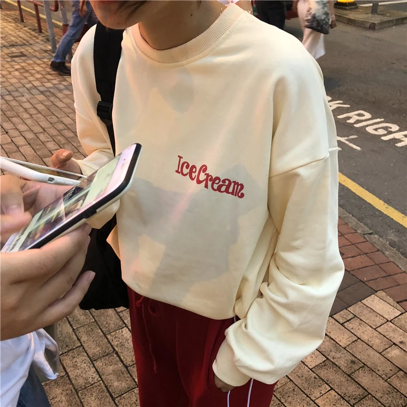 Female Cute Sweatshirt With Cream Pattern Retro Thick Ins Women's Sweatshirts Harajuku Ulzzang Girl Vintage Kawaii Chic Jumper
Female Cute Sweatshirt With Cream Pattern Retro Thick Ins Women's Sweatshirts Harajuku Ulzzang Girl Vintage Kawaii Chic Jumper