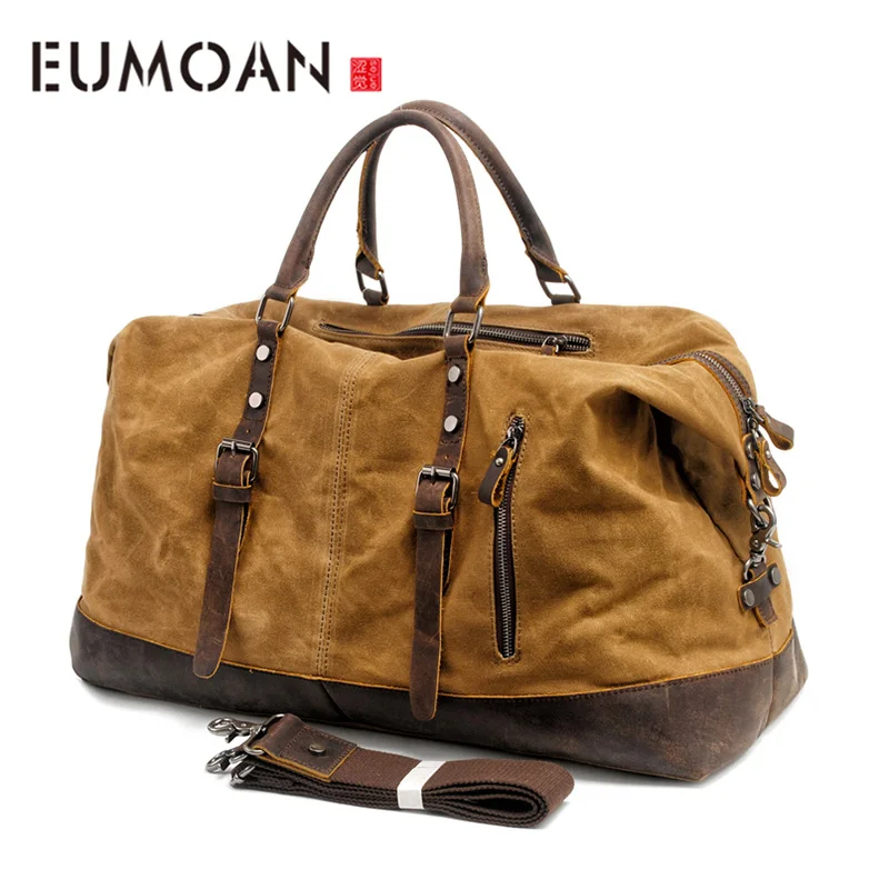 EUMOAN Large capacity travel bag, male hand flow travel bag, waterproof cowhide oil wax canvas slant bag
EUMOAN Large capacity travel bag, male hand flow travel bag, waterproof cowhide oil wax canvas slant bag
