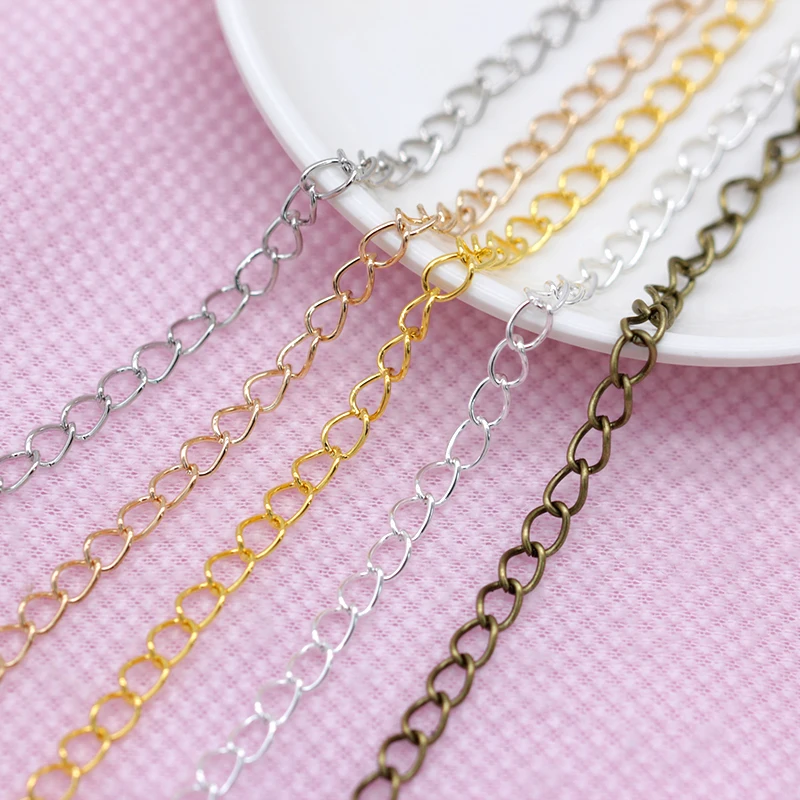 10 Meter 3.2x5.5mm Gold/Silver/Bronze Cable Iron Open Link Tail Extender Safety Chain Bracelet Necklace tassel chain findings
10 Meter 3.2x5.5mm Gold/Silver/Bronze Cable Iron Open Link Tail Extender Safety Chain Bracelet Necklace tassel chain findings