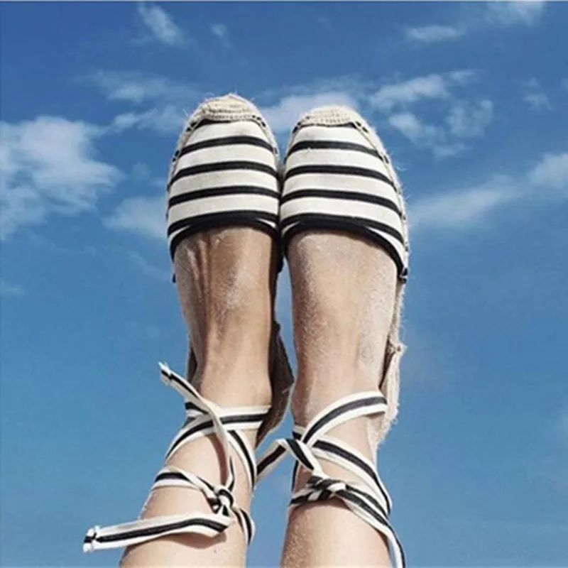 Nautical Chic Espadrilles Ankle Strap Platform Sandals Stripy Lace up Women Summer Flat Sandals
Nautical Chic Espadrilles Ankle Strap Platform Sandals Stripy Lace up Women Summer Flat Sandals