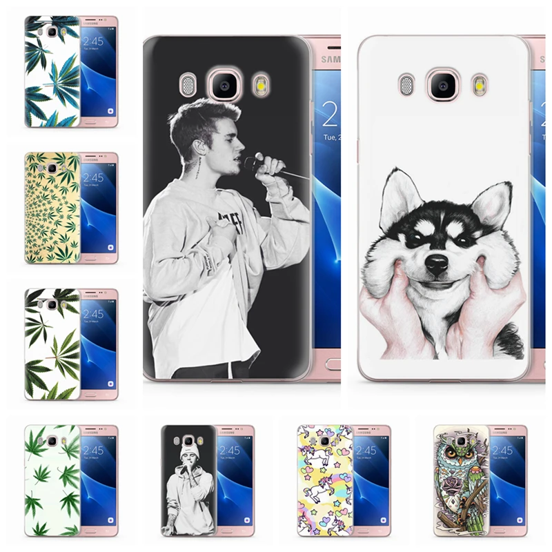 Coque For Funda Samsung Galaxy J5 2016 Case J510 J510F Tobacco Leaf Pattern Clear Soft TPU Silicone Q020 |