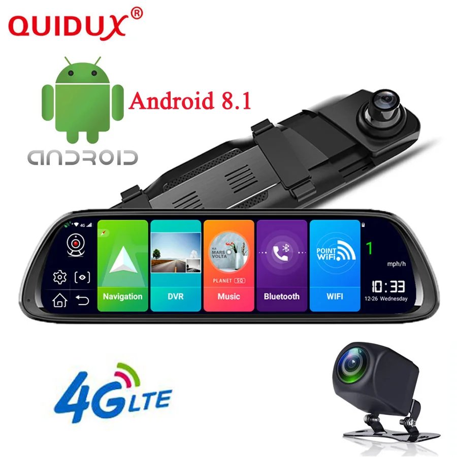 QUIDUX 10" 4G ADAS Android 8.1 Car Rearview mirror DVR Camera GPS Navigation Full HD 1080P Dash cam Video Recorder WiFi monitor
QUIDUX 10" 4G ADAS Android 8.1 Car Rearview mirror DVR Camera GPS Navigation Full HD 1080P Dash cam Video Recorder WiFi monitor
