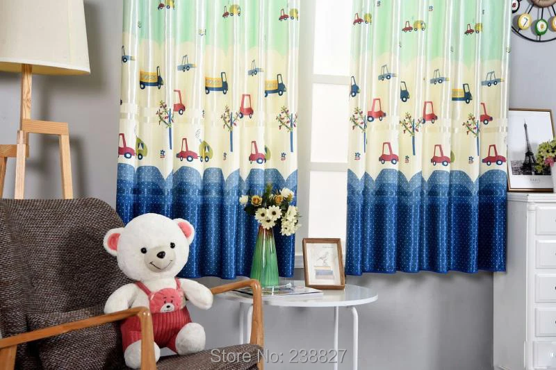 XinHuaEase Short Curtains for Kitchen on the Window Thick Blackout Curtain for the Living Room Children Bedroom Green Pink Door (3)