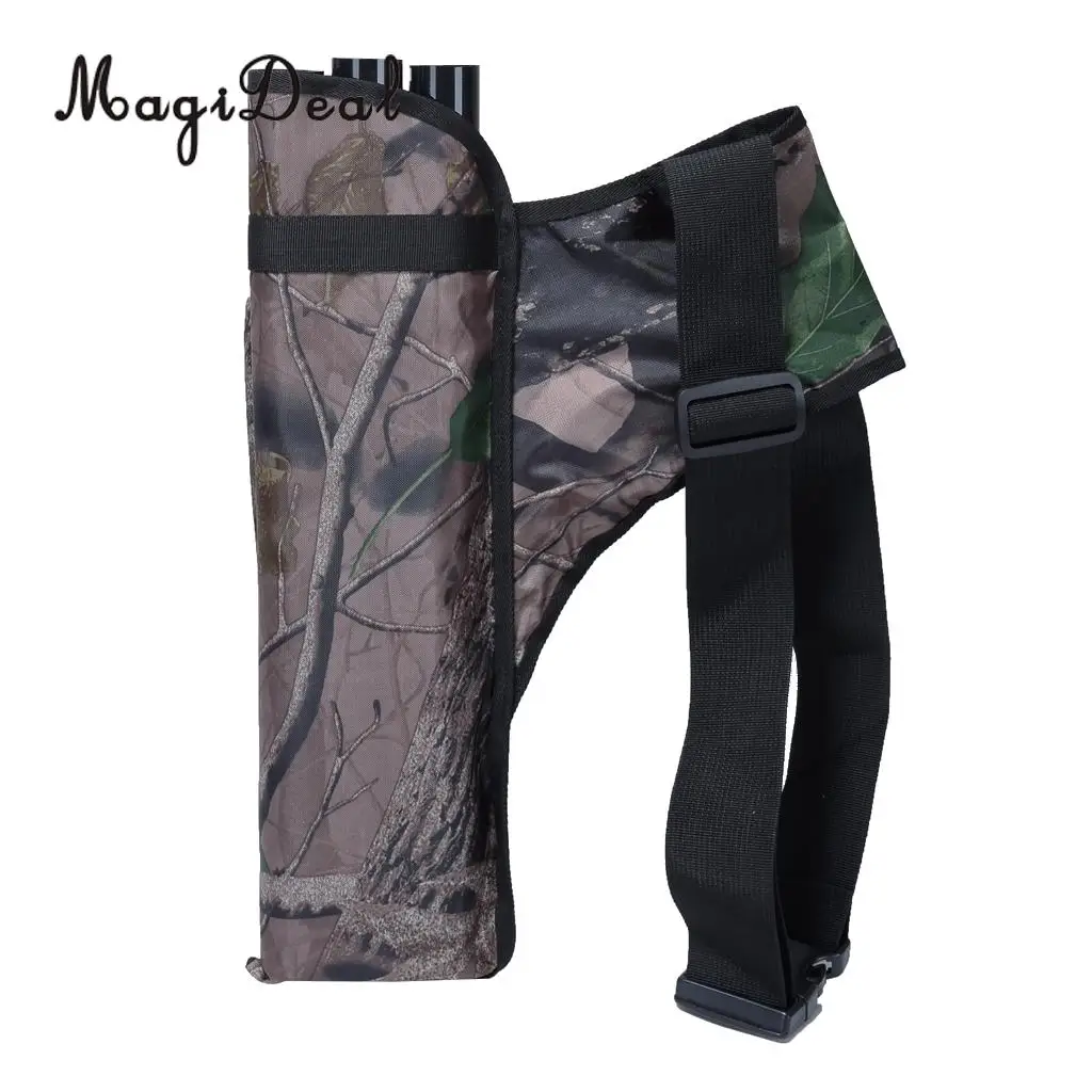 MagiDeal Archery 3 Tubes Arrow Quiver Holder Belt Waist Back Side Quiver Recurve Bow Hunting Camo