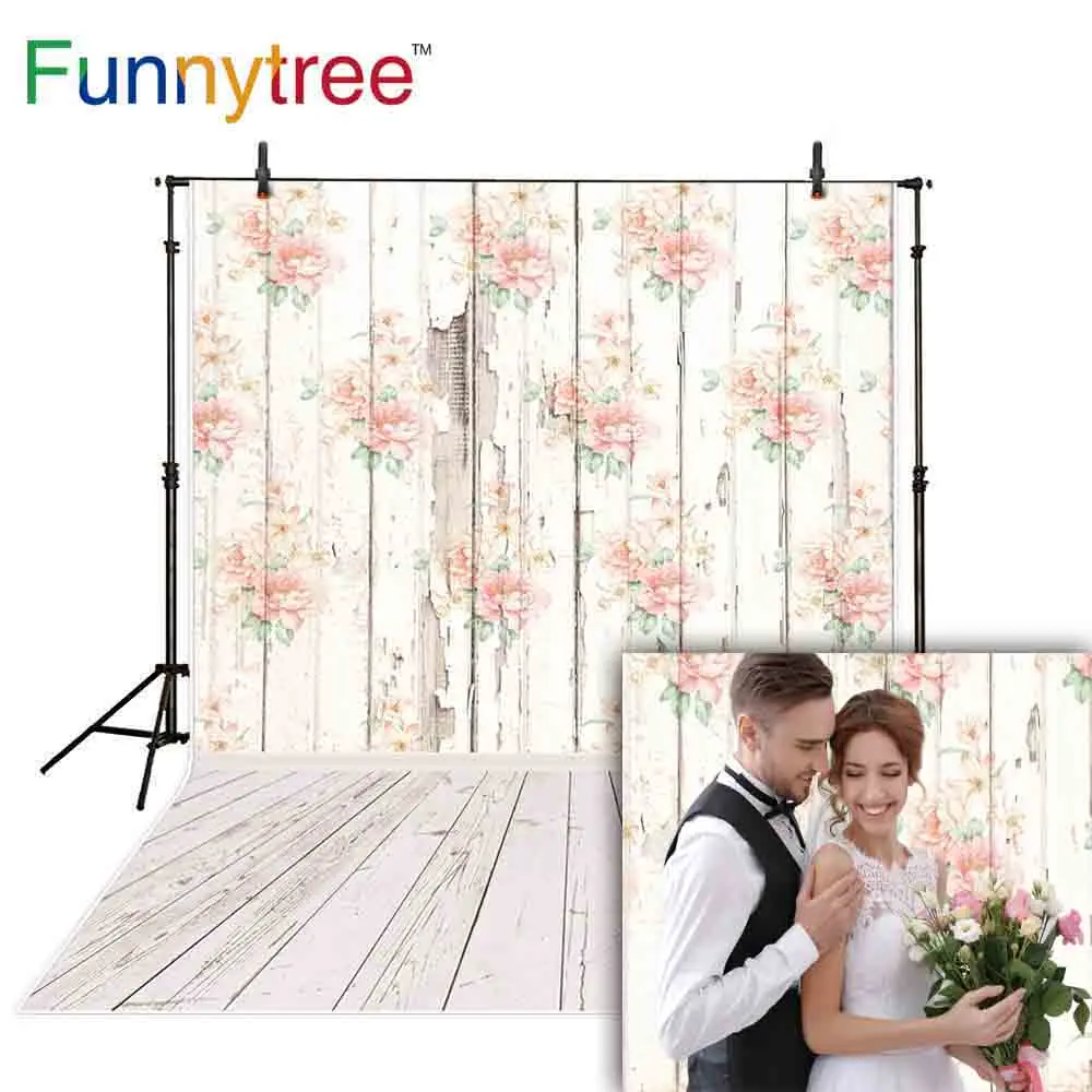 Фон для студийной фотосъемки Funnytree белые деревянные стены фоны новорожденных