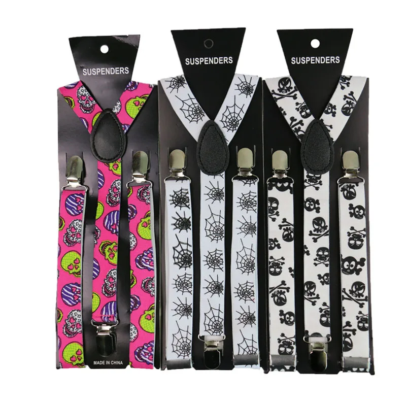 Adjustable Elasticated 2.5cm Wide Skull Cobweb Print Suspender Straps Unisex Men Womens Y-Shape Elastic 3 Clip Suspenders
Adjustable Elasticated 2.5cm Wide Skull Cobweb Print Suspender Straps Unisex Men Womens Y-Shape Elastic 3 Clip Suspenders