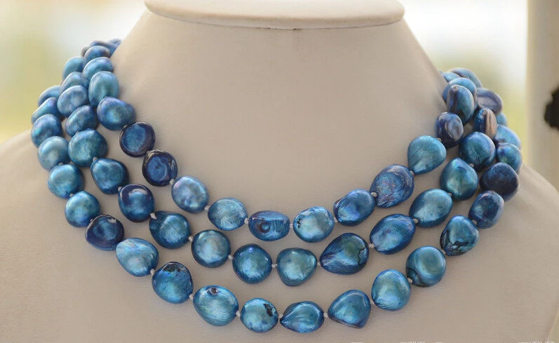 FREE shipping> z6304 14mm blue baroque freshwater cultured pearl necklace 50inch 6.07
FREE shipping> z6304 14mm blue baroque freshwater cultured pearl necklace 50inch 6.07