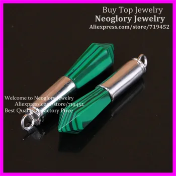 10PCS Silver Plated Nature Green Malachite Stone Point Pendant Gems Druzy Quartz Pendant Bullet Pendant Pendulum Pendant
10PCS Silver Plated Nature Green Malachite Stone Point Pendant Gems Druzy Quartz Pendant Bullet Pendant Pendulum Pendant