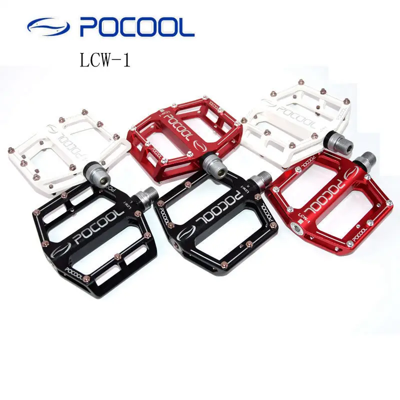 

POCOOL Ultralight Bike pedals Non slip Professional Bearing MTB Pedal Aluminum Alloy Mountain Road Bicycle Pedal Parts LCW-1