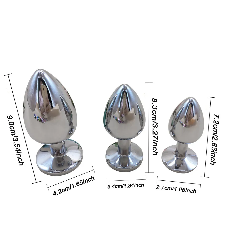 Butt Plug Metal Set 3 Pcs Adult Toys Anal Sex Toy