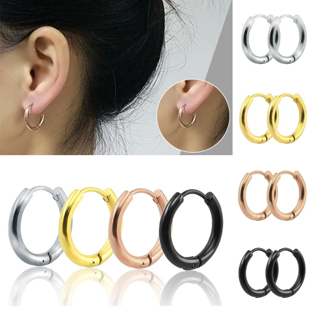 1PC Round Stainless Steel Hoop Earrings For Women Man Unisex Circle Gold Silver Black Small Earrings Rings Jewelry Accessories
1PC Round Stainless Steel Hoop Earrings For Women Man Unisex Circle Gold Silver Black Small Earrings Rings Jewelry Accessories