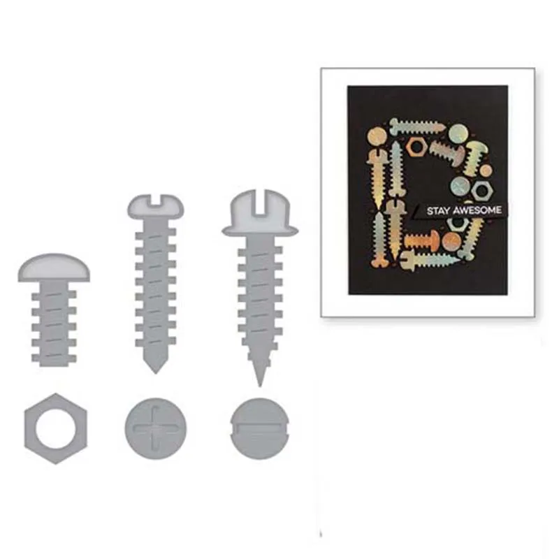 ForeWan Screw set Frame Metal Steel Cutting Dies Stencil for Making DIY Scrapbooking Paper Album Card Embossing Dies Craft
ForeWan Screw set Frame Metal Steel Cutting Dies Stencil for Making DIY Scrapbooking Paper Album Card Embossing Dies Craft