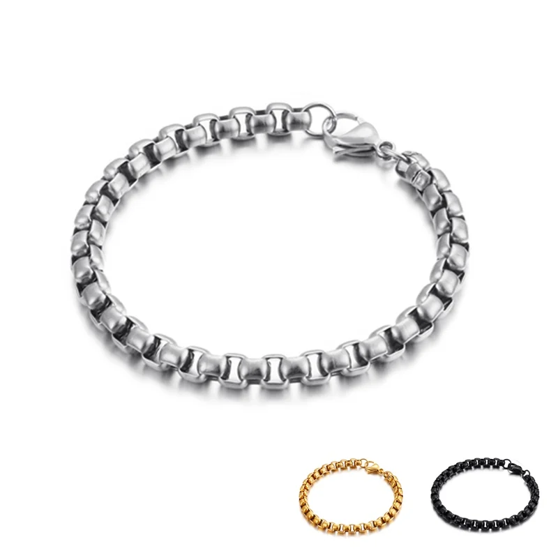 6mm Width Titanium Stainless Steel Link Box Chain Bracelet For Men Women Trendy Jewelry
6mm Width Titanium Stainless Steel Link Box Chain Bracelet For Men Women Trendy Jewelry