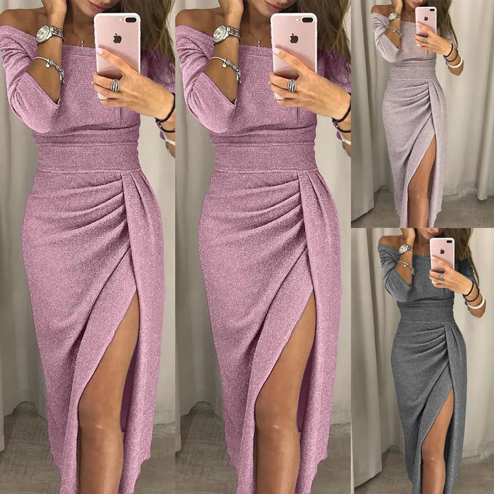 Hot Cakes Off The Shoulder Women Half Sleeve Empire Split Bodycon Midi Dress Party Evening Formal Shinny Vestido Plus Size S-2XL
Hot Cakes Off The Shoulder Women Half Sleeve Empire Split Bodycon Midi Dress Party Evening Formal Shinny Vestido Plus Size S-2XL