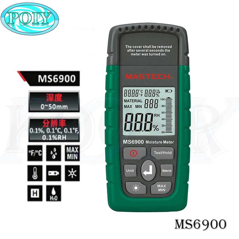 MASTECH MS6900 Portable Digital LCD Hygrometer Wood Moisture Meter Tester Ambient Temperature Humidity Meter
MASTECH MS6900 Portable Digital LCD Hygrometer Wood Moisture Meter Tester Ambient Temperature Humidity Meter