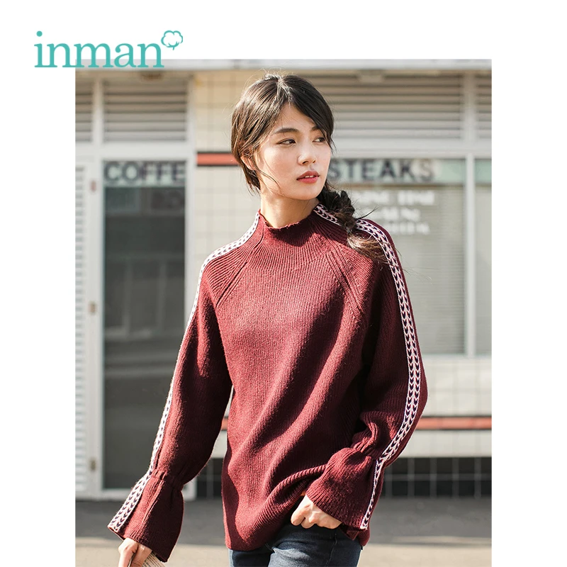 INMAN Autumn New Arrival Female Round Collar Flare Sleeve Loose Women Pullover Sweater
INMAN Autumn New Arrival Female Round Collar Flare Sleeve Loose Women Pullover Sweater