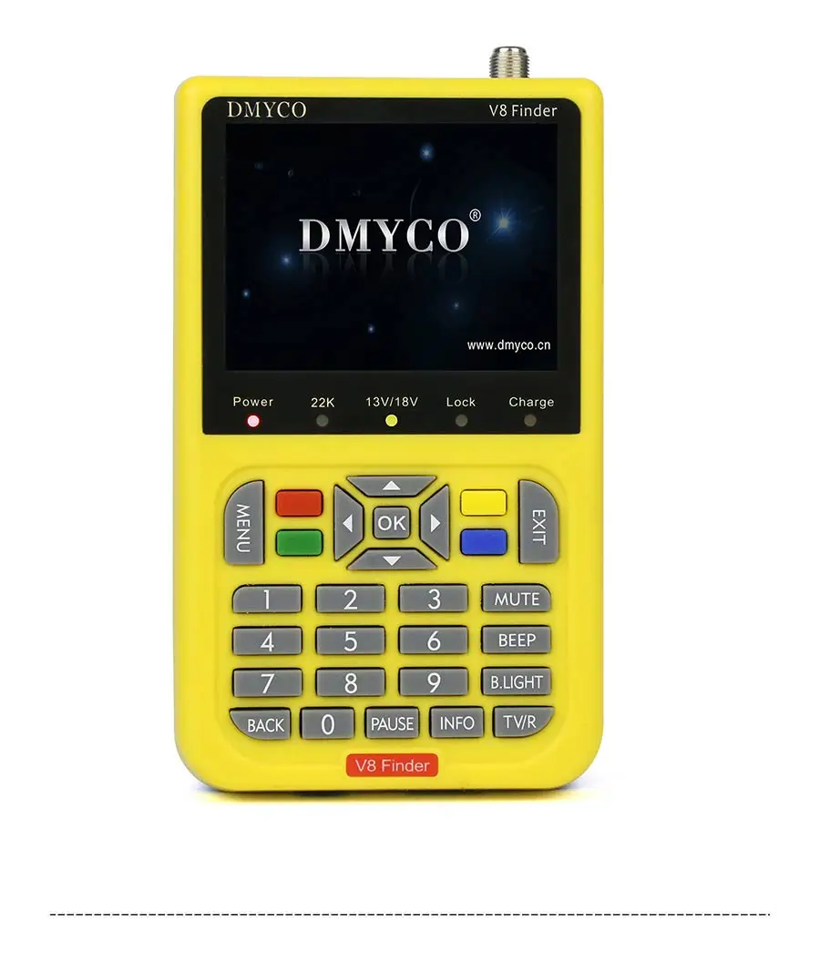 DMYCO V8 Finder DVB-S2 DVB-S FTA Digital Satellite SatFinder Meter HD Satellite Finder Tool TFT LCD Sat Finder lnb Signal Meter