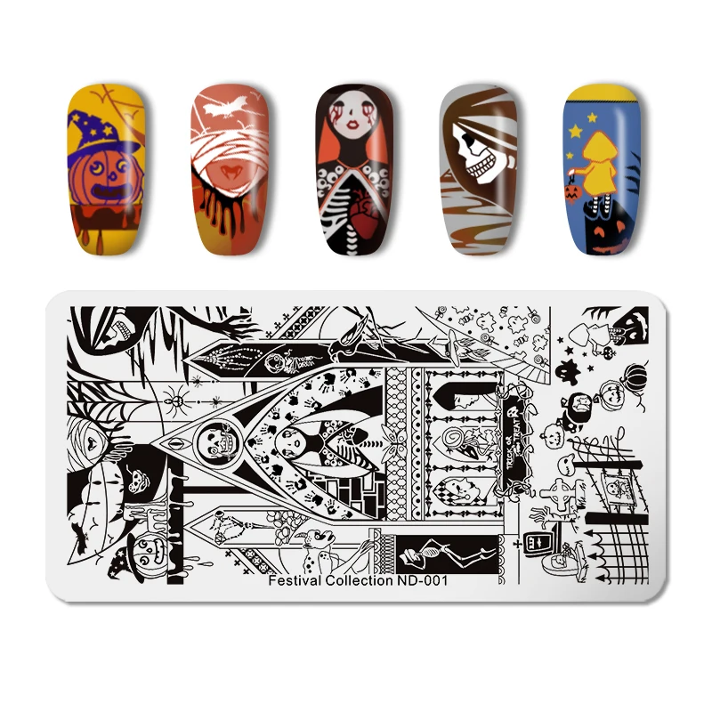 NICOLE DIARY Holloween Series Nail Stamp Plate Candy Pumpkin Ghost Image Stamping Template Rectangle Manicure Art Stencil
NICOLE DIARY Holloween Series Nail Stamp Plate Candy Pumpkin Ghost Image Stamping Template Rectangle Manicure Art Stencil
