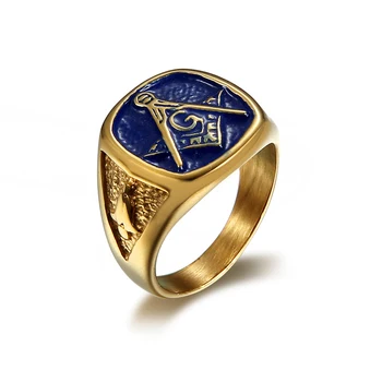 Free Shipping Punk 316L Stainless Steel Gloden Plated and Blue color Oil Masonic Ring Retro Vintage Freemasonry Rings
Free Shipping Punk 316L Stainless Steel Gloden Plated and Blue color Oil Masonic Ring Retro Vintage Freemasonry Rings