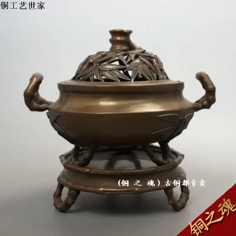 Wholesale Old antique rare crafts Handmade lucky macrobian copper aromatherapy furnace bamboo Large incensing decoration
Wholesale Old antique rare crafts Handmade lucky macrobian copper aromatherapy furnace bamboo Large incensing decoration