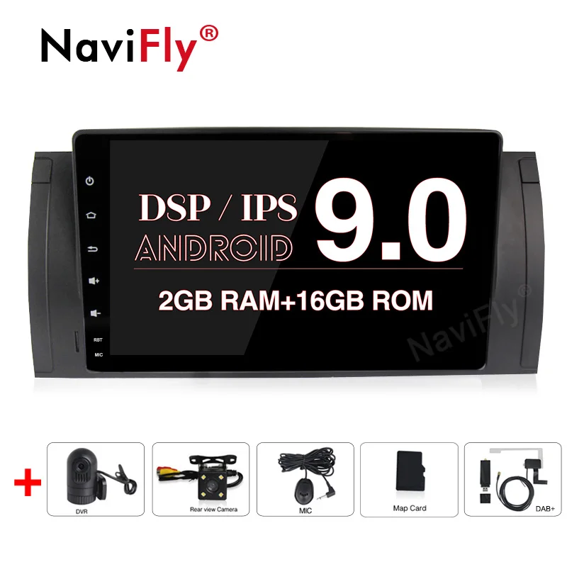 

New! 9" Android 9.0 IPS DSP Car dvd Player GPS Navigation for BMW E39 X5 E53 car radio audio WIFI BT SWC RDS USB Canbus E39 X5